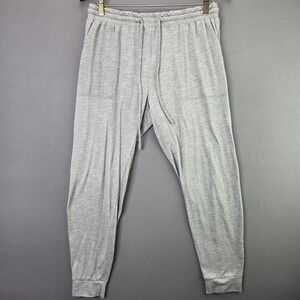 Danskin Joggers Pants Large Gray Heathered Knit Drawstring Pockets Stretch L